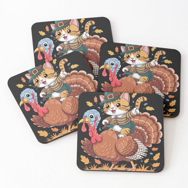 Item preview, Cute Cat Pilgrim Costume And Turkey Funny Thanksgiving Retro  designed and sold by ConceptualVibes.