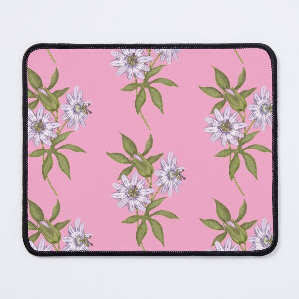Item preview, Passiflora edulis. Cute watercolor purple flower with green leaves designed and sold by Grin Katalina Floral Patterns & Cozy Art.