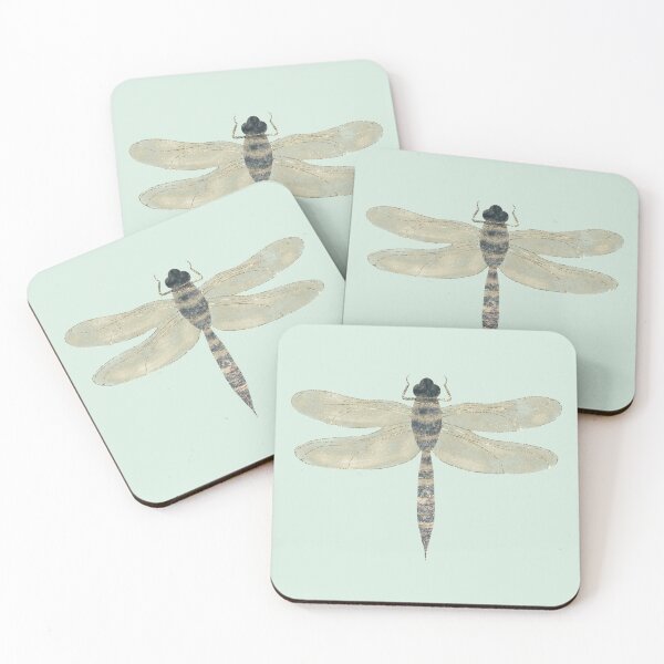 Item preview, Cute watercolor dragonfly with grey-silver wings designed and sold by Grin Katalina Floral Patterns & Cozy Art.
