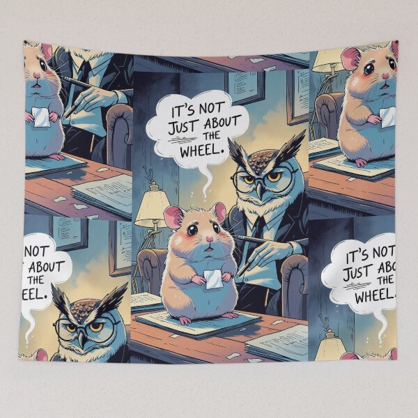 Item preview, Sad Hamster Therapy Session – “It’s Not Just About The Wheel” Funny Animal Art designed and sold by ArtivaNest.