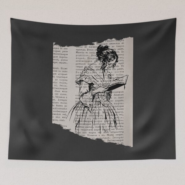 Item preview, Reader on vintage newspaper designed and sold by Neadoodles.
