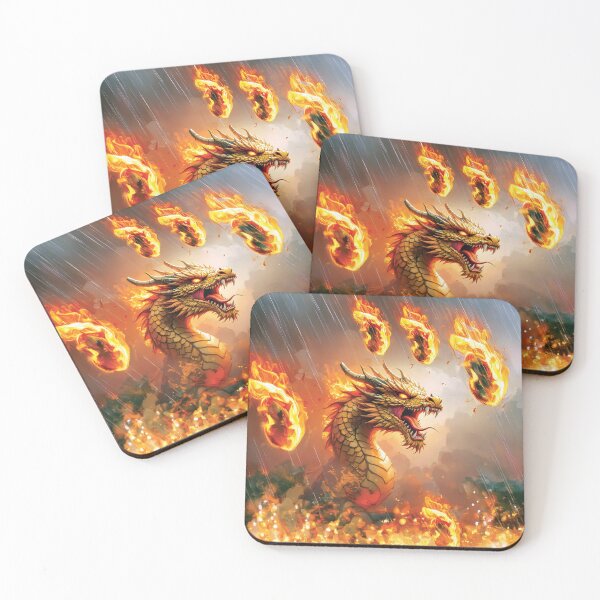 Item preview, Dragon with a powerful head, surrounded by flames designed and sold by Marcu Ioachim.