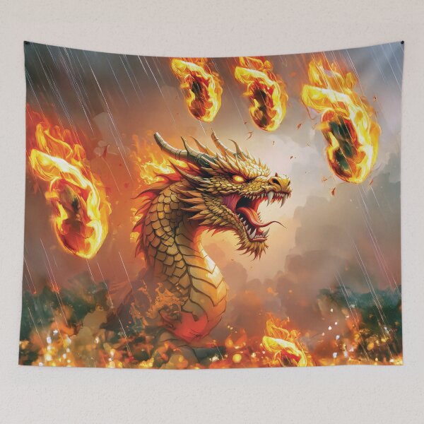 Item preview, Dragon with a powerful head, surrounded by flames designed and sold by Marcu Ioachim.