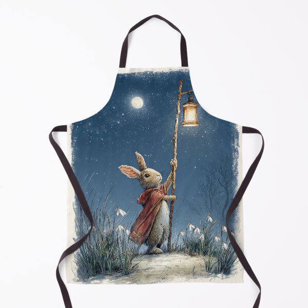 Item preview, Hare holding a lamp with snowdrops designed and sold by thewandswant.