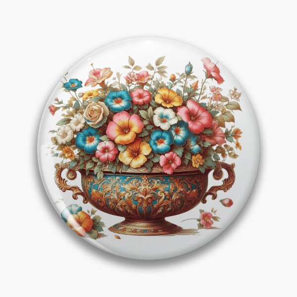 Item preview,  fantastic vintage washbowl with vibrant flowers designed and sold by nicnacc.