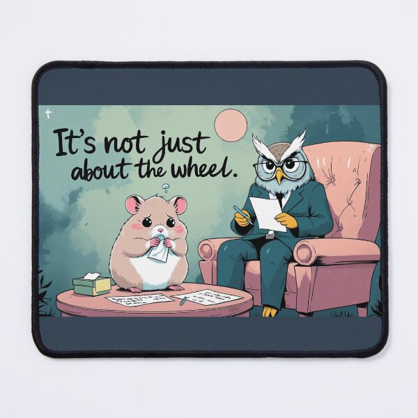 Item preview, Funny Sad Hamster Therapy – “It’s Not Just About the Wheel” | designed and sold by ArtivaNest.