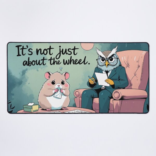 Item preview, Funny Sad Hamster Therapy – “It’s Not Just About the Wheel” |  designed and sold by ArtivaNest.