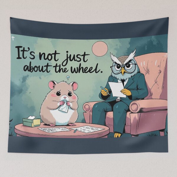 Item preview, Funny Sad Hamster Therapy – “It’s Not Just About the Wheel” |  designed and sold by ArtivaNest.