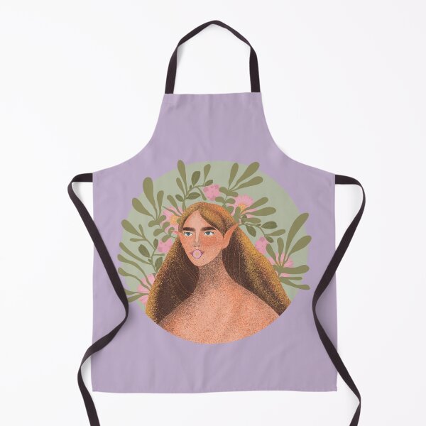 Item preview, A mysterious elven maiden surrounded by the magic of nature. designed and sold by Grin Katalina Floral Patterns & Cozy Art.