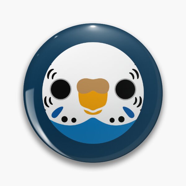 Item preview, The face of a normal cobalt female budgie designed and sold by INKOYADO.
