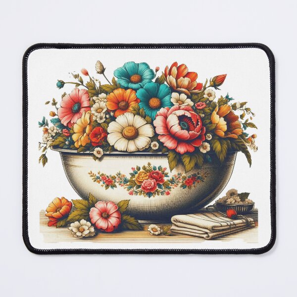 Item preview, Beautiful vintage washbowl with vibrant flowers designed and sold by nicnacc.