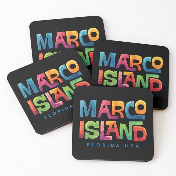 Item preview, Marco Island Florida Tropical Typographic Design designed and sold by Futurebeachbum.
