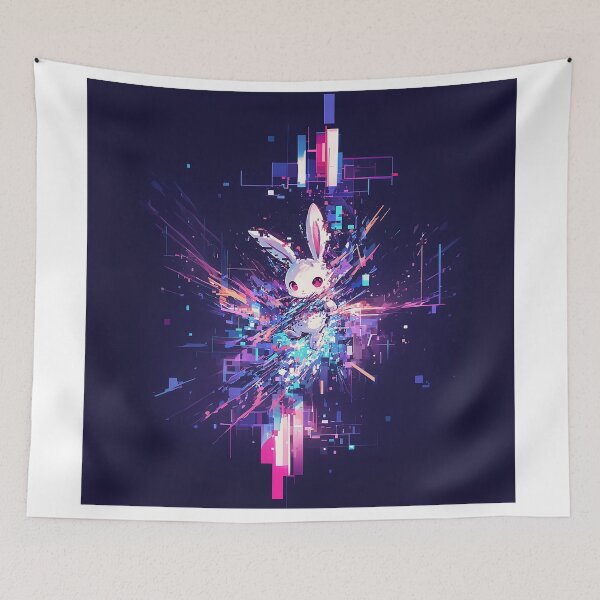 Item preview, Glitch Bunny with Digital Vibes designed and sold by Christian Weiss.