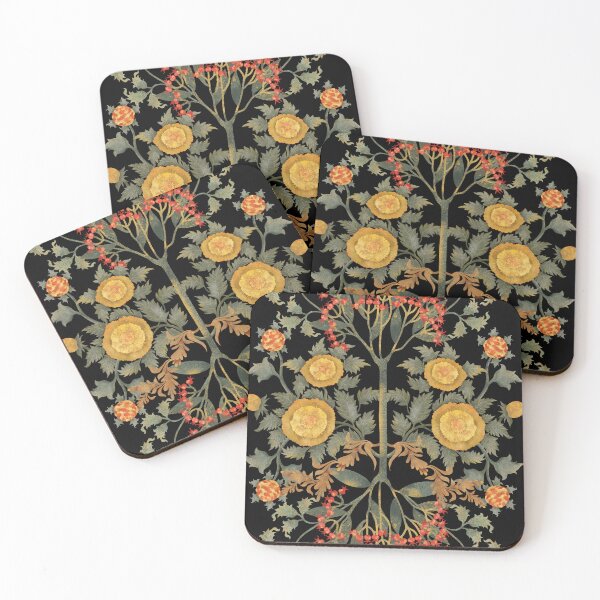 Item preview, Botanical watercolor composition with yellow flowers, orange berries and green leaves designed and sold by Grin Katalina Floral Patterns & Cozy Art.
