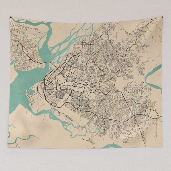 Item preview, Douala City Map of Littoral, Cameroon - Vintage designed and sold by deMAP.