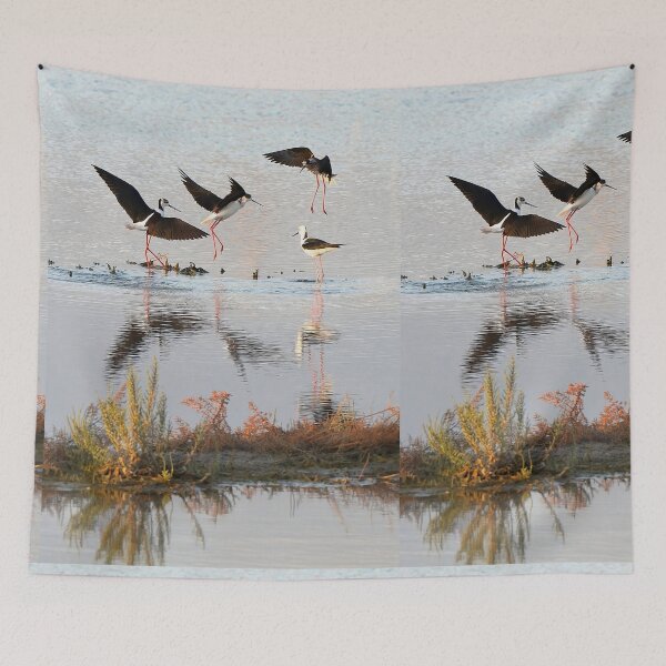 Item preview, Bird Ballet – Black-winged Stilts in Motion designed and sold by ViktoriaLens.