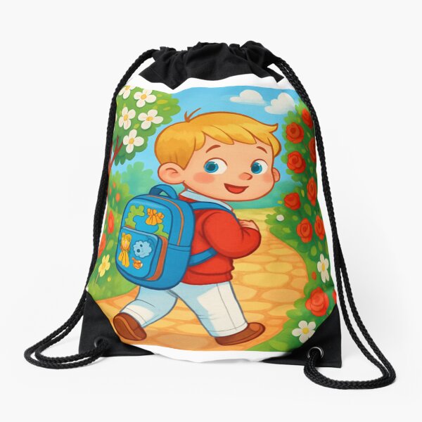 Aperçu de l'œuvre Le Chemin de l'École du Garçon Blond. Parcours scolaire du garçon blond créée et vendue par Drawingshirts.