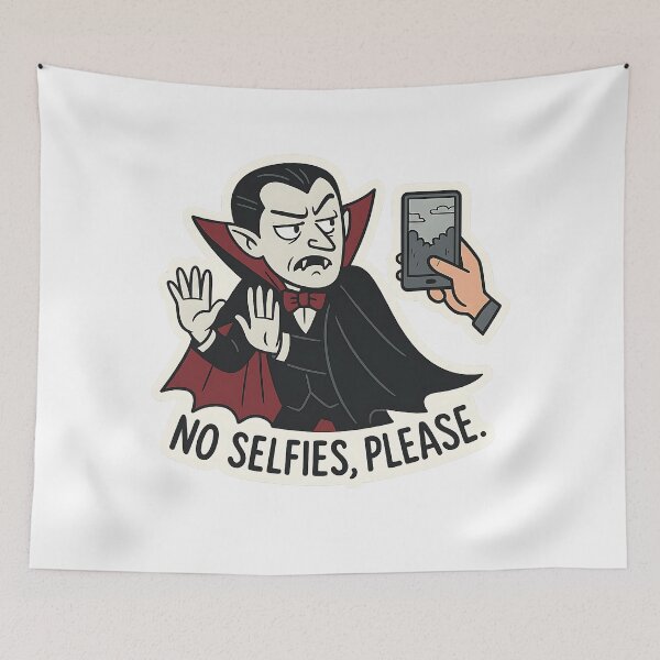 Item preview, No Selfies, Please – Vampire Humor designed and sold by Cheerioza.