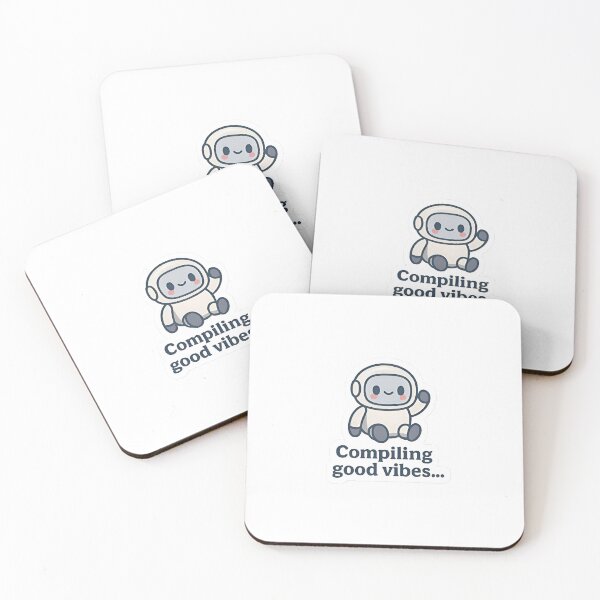 Item preview, Compiling Good Vibes Sticker – Chill Robot Coding Fun designed and sold by RobinDoodles.