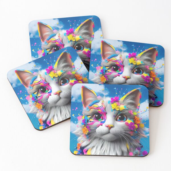 Item preview, Colorful cat designed and sold by QuanntixArt.
