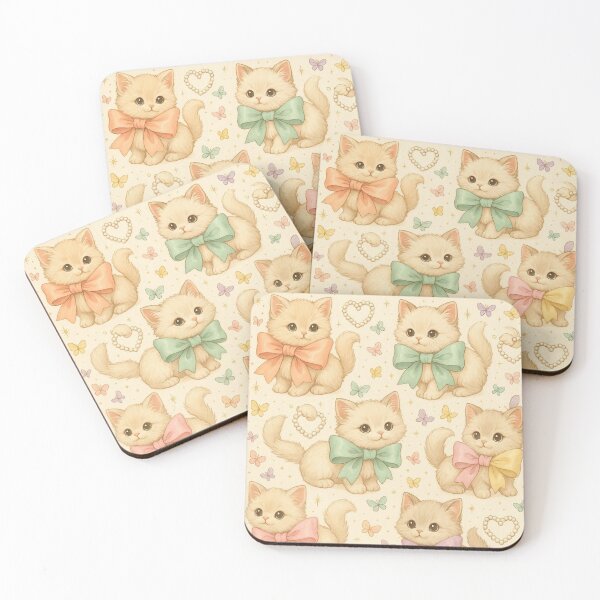 Item preview, Whimsical Pastel Bow Kittens  designed and sold by PuifaiiRWP.