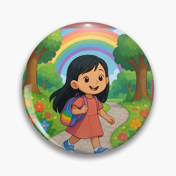 Item preview, Fille au Sac Arc-en-ciel. The Girl with the Rainbow Backpack designed and sold by Drawingshirts.