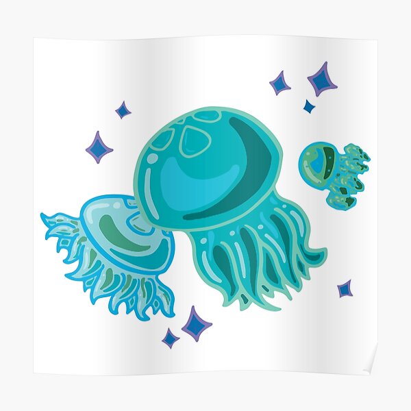 Teal Jellies Poster