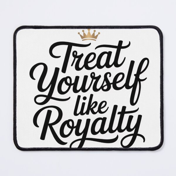 Item preview, Treat Yourself Like Royalty – Elegant Black Script with Gold Crown, Motivational Self-Love Vinyl Decal for Laptops, Journals & Water Bottles designed and sold by Design Den.
