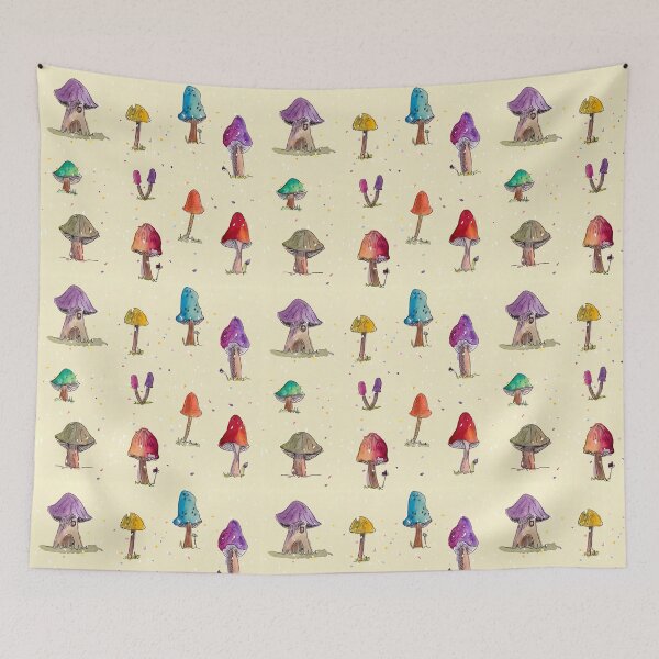 Item preview, Whimsical Colorful Mushrooms designed and sold by olga-b-draws.