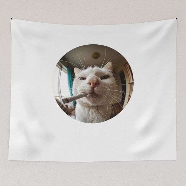 Item preview, Funny Smoking Cat Fish Eye designed and sold by AShanDome.