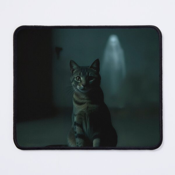 Item preview, Kitten sitting with a creepy ghost. designed and sold by Extintos.