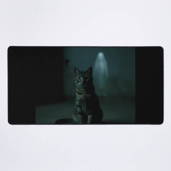 Item preview, Kitten sitting with a creepy ghost. designed and sold by Extintos.