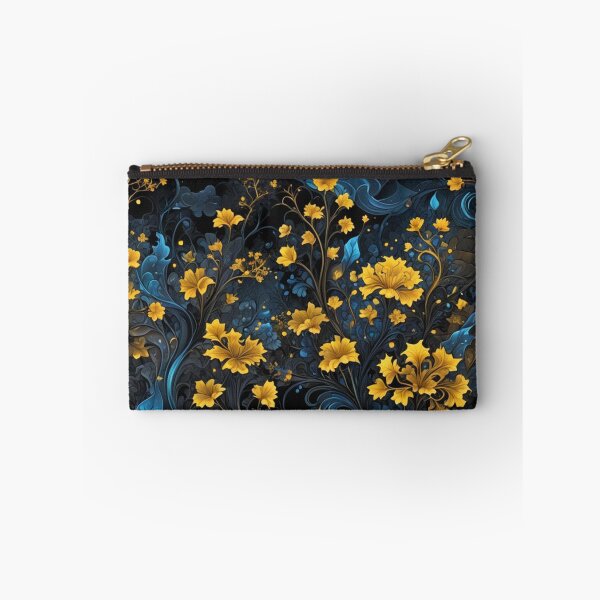 Item preview, Midnight Garden – Yellow and Blue Floral Fantasy designed and sold by livlaza.