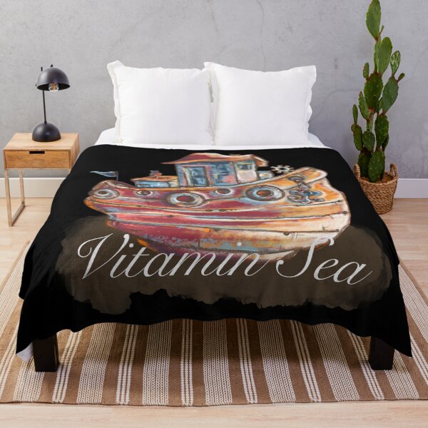 Item preview, Vitamin sea, boat, cat cartoon designed and sold by DebbieJoyArt.