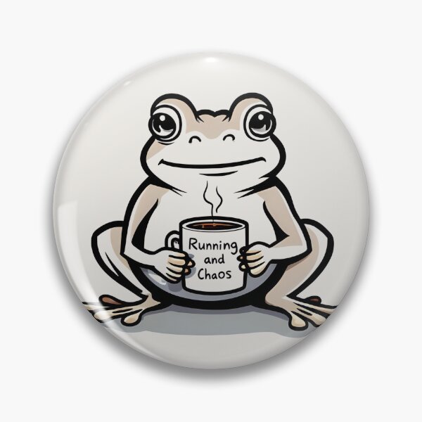 Item preview, Frog With Cup "Running and Chaos" designed and sold by WitInNuKicks.