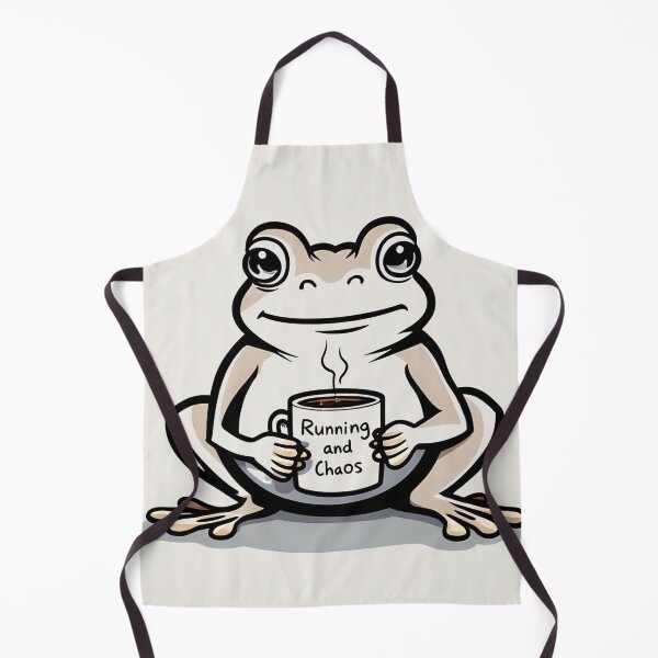 Item preview, Frog With Cup "Running and Chaos" designed and sold by WitInNuKicks.