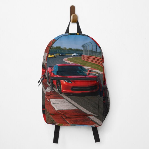Item preview, Red Sports Car Leading the Race Track Action designed and sold by RevUpDesign.