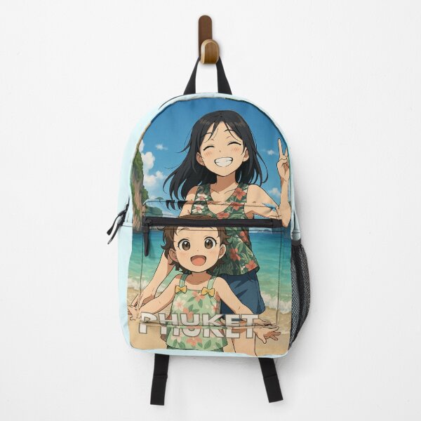 Item preview, Phuket Beach Sisters – Cute Tropical Vacation Illustration designed and sold by konthai.familyart.