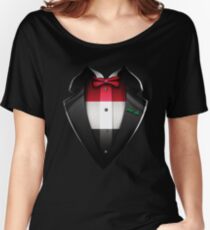 Iraq Flag Iraqi Roots DNA and Heritage Tuxedo Women's Relaxed Fit T-Shirt