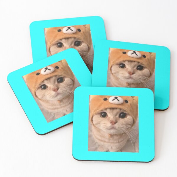 Item preview, Kawaii Cat in Bear Hat – Cute Cozy Vibes designed and sold by claudemar16.
