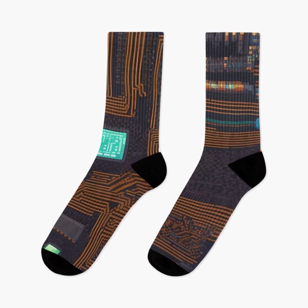 Item preview, Tech Geometry – Pixelated Circuit Board Modern Print designed and sold by Esterlane.