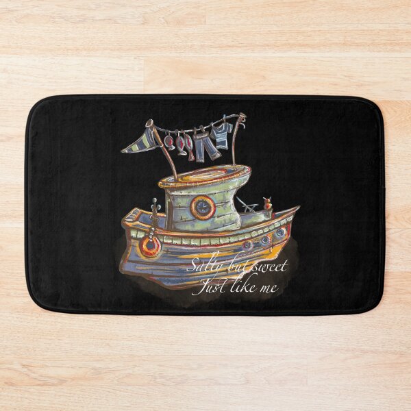 Item preview, Salty and sweet just like me, boat, cat cartoon designed and sold by DebbieJoyArt.