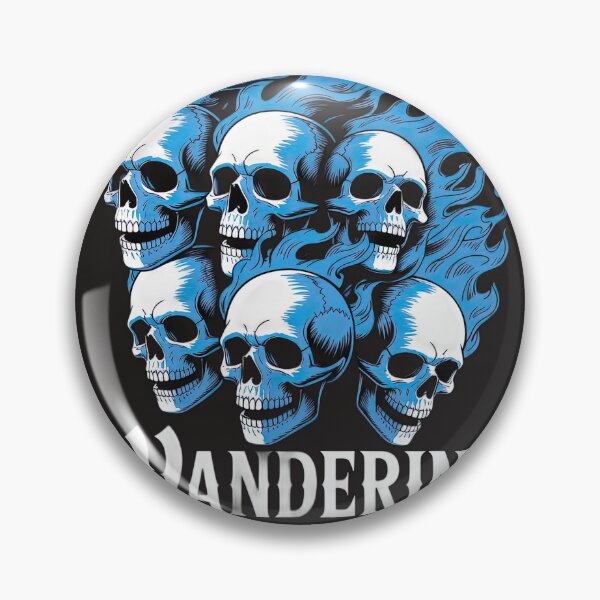 Item preview, Intense skull design with blue flames and Wandering Souls text for edgy apparel or graphic art projects designed and sold by Koolzilla.