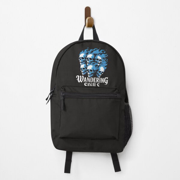 Item preview, Intense skull design with blue flames and Wandering Souls text for edgy apparel or graphic art projects designed and sold by Koolzilla.