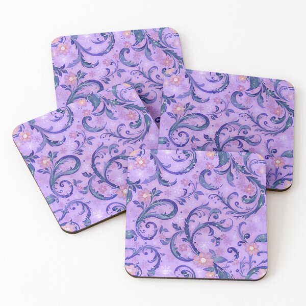 Item preview, Lavender Floral Frostwork Pattern Filigree & Winter cruls designed and sold by TheGaliyaStudio.