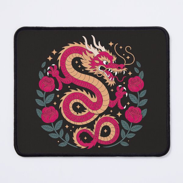 Item preview, Stunning oriental dragon coiled with roses, offering a unique artistic flair for your next creative project designed and sold by Koolzilla.