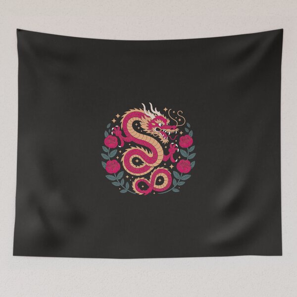 Item preview, Stunning oriental dragon coiled with roses, offering a unique artistic flair for your next creative project designed and sold by Koolzilla.