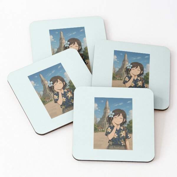 Item preview, Thai Temple Traveler – Smiling Girl at Wat Arun designed and sold by konthai.familyart.