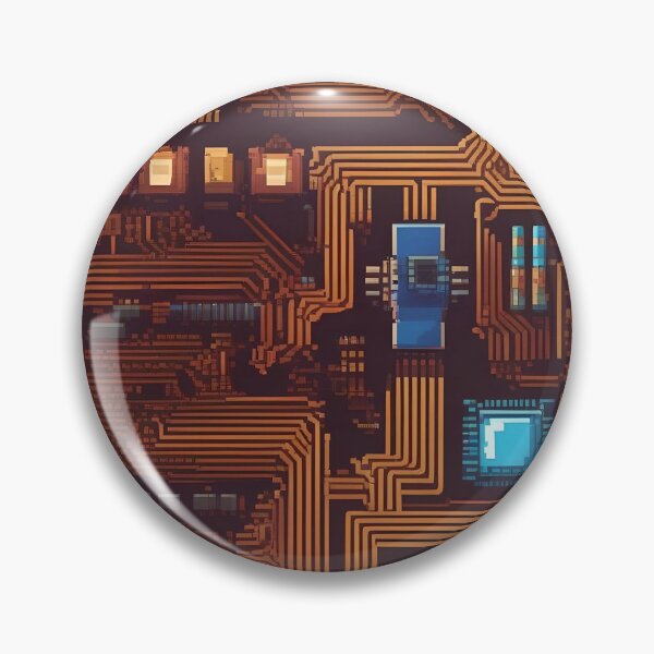Item preview, Modern Techscape – Pixelated Motherboard Abstract Wall Art designed and sold by Esterlane.