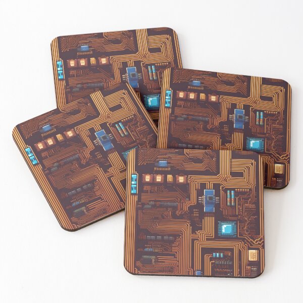 Item preview, Modern Techscape – Pixelated Motherboard Abstract Wall Art designed and sold by Esterlane.